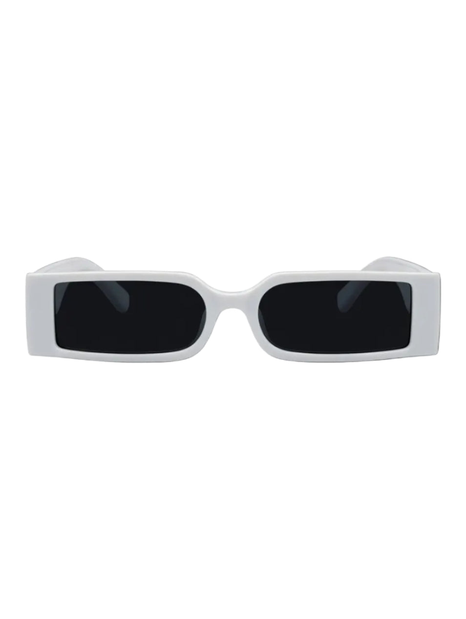 White sunglasses with black lenses on a transparent background